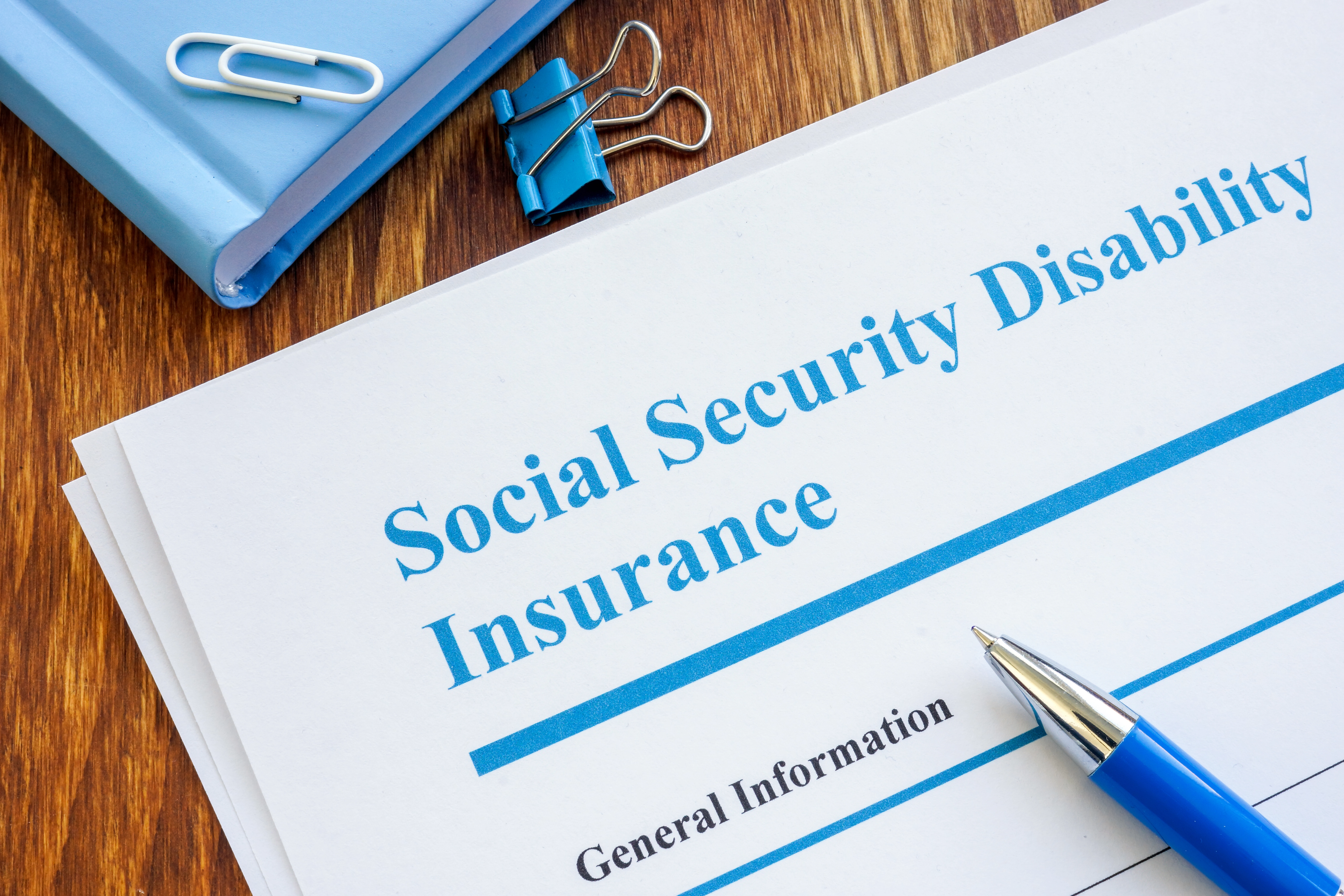 Close-up of a Social Security Disability Insurance form