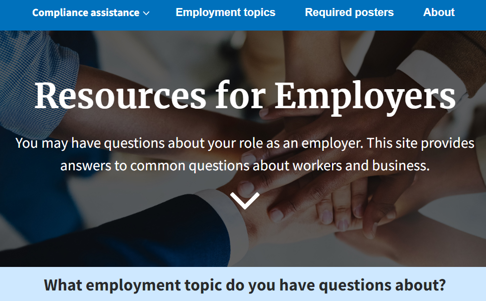 Employer.gov web screen shot