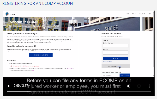 Vídeo del ECOMP para inscribirse para una cuenta